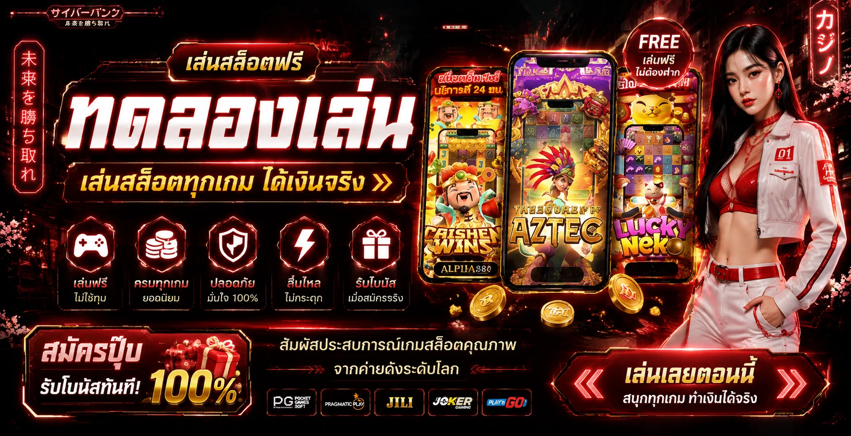 หน้าโหมดทดลองเล่นสล็อต PG SLOT ฟรีบน NATABEST