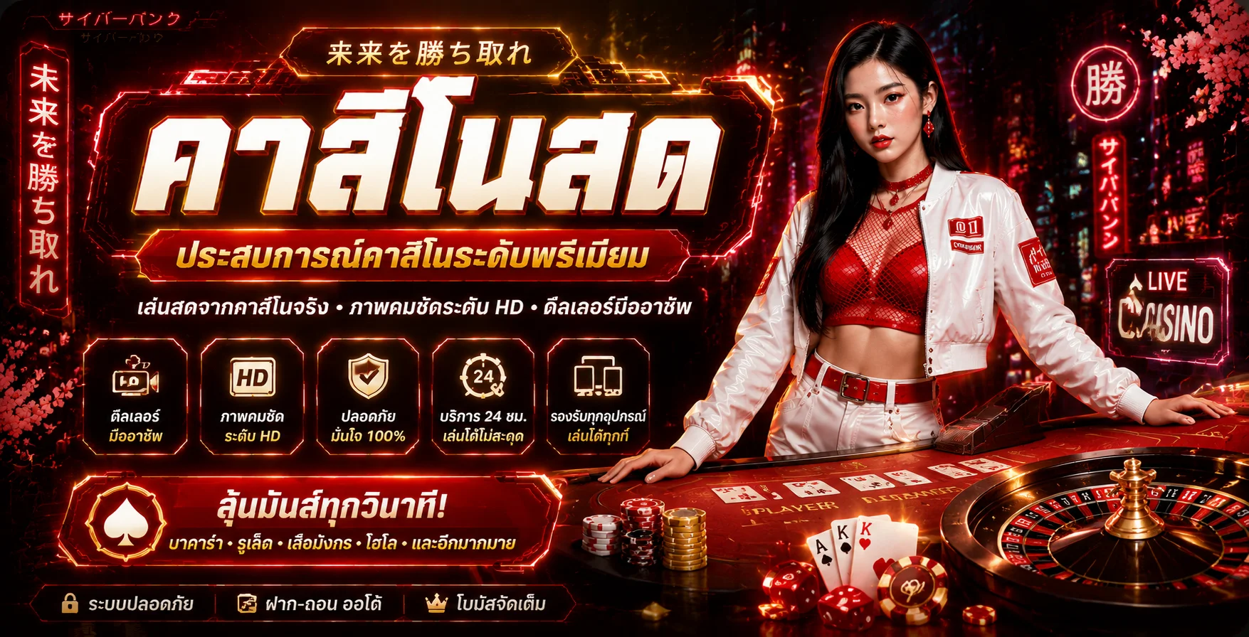 โต๊ะบาคาร่าสดที่เปิดให้เล่นในหมวดคาสิโนออนไลน์ NATABEST